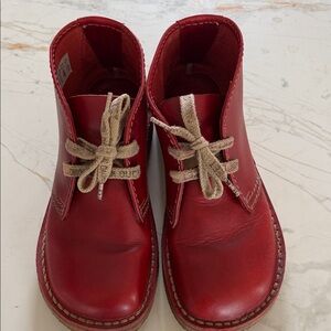 Classic Red Leather Ankle Boots